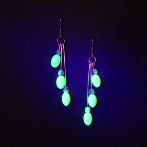 Czech triple fringe UG bead earrings